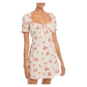 BARDOT Womens Beige Short Length Sweetheart Neckline Mini Shift Dress 6\S